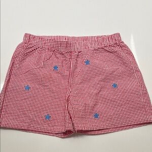 Little English Red and Blue Checkered Kids Shorts, worn once